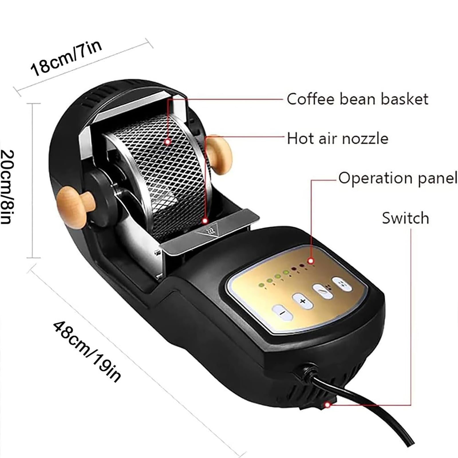 電動焙煎機 コーヒーロースター Amazon | 電動コーヒー豆焙煎機、全自動家庭用コーヒー焙煎機、焙煎量